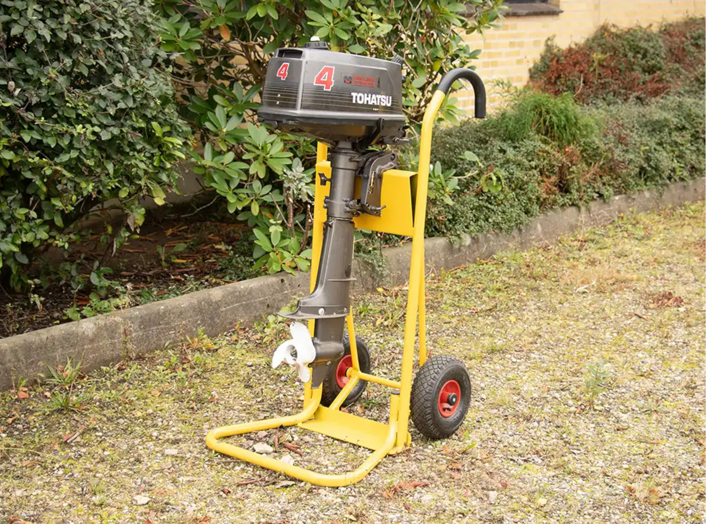 Stalen steekwagen voor buitenboordmotoren - 100kg draagvermogen met luchtbanden