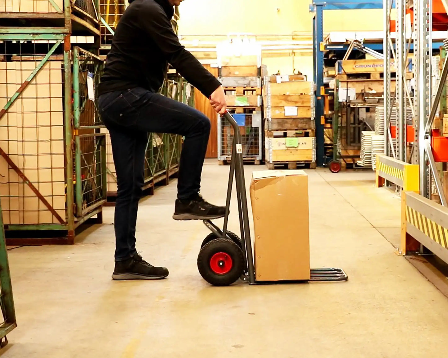 Steekwagen 250kg Easy-Step Uitklapbaar | Luchtbanden | Professioneel