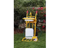 Stalen Steekwagen 250kg – Draagbaar Handenwasstation met Trolley, Waterslang & 2x 25L Watertanks