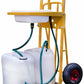 Stalen Steekwagen 250kg – Draagbaar Handenwasstation met Trolley, Waterslang & 2x 25L Watertanks