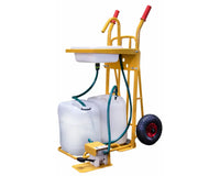 Stalen Steekwagen 250kg – Draagbaar Handenwasstation met Trolley, Waterslang & 2x 25L Watertanks