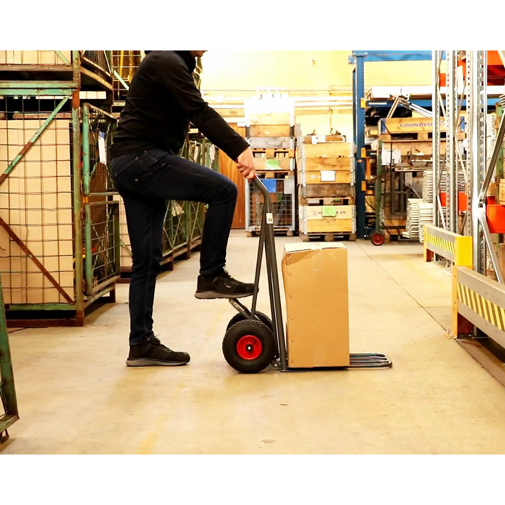 Ravendo stalen steekwagen 250kg Easy-Step - Luchtbanden