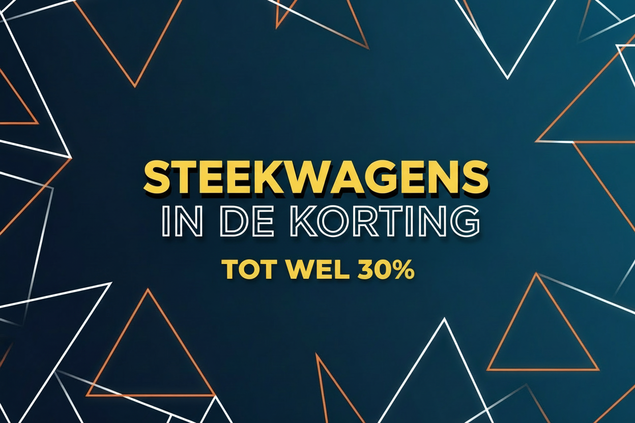 Steekwagens korting banner met 30% korting